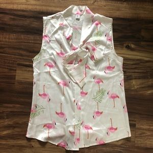 Chicwish Flamingo Print Sleeveless Top
